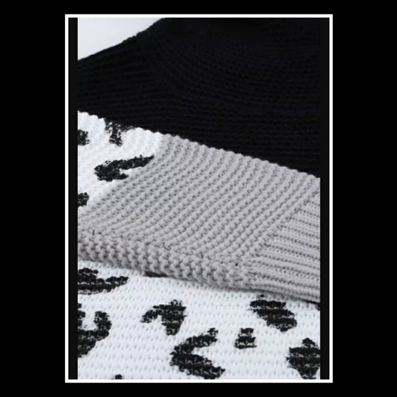 ‼️CLEARANCE PRICE FIRM‼️Black Turtleneck Splicing Chunky Sweater🖤 - Picture 6 of 11